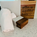 Marble/Wood Serving Board w/ Coasters and Tea Towels