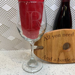 Wooden Wine and Glass Holder with 2 Glasses