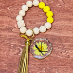 Daisy Monogram  Keychain Wristlet