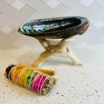 5"+ Hand-selected Premium Abalone Shell with 6" Wooden Cobra Stand Natural