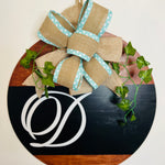 Monogram 4 Season Wreath (White Background)